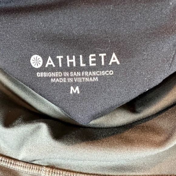 Athleta Spar Colorblock 7/8 Leggings Olive Green Black Compression Womens Medium - Picture 3 of 14